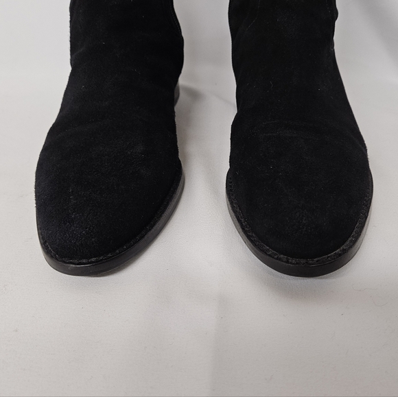 Kate Spade New York Verona Suede Riding Boots With Spade Charm In Black Size 7 - Picture 9 of 14